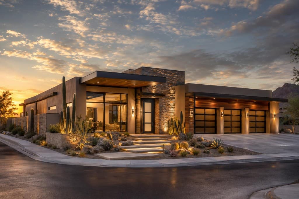 Strata — a one-of-one Author Home at golden hour